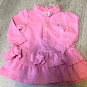 Ralph Lauren Pink Long Sleeve Baby Dress